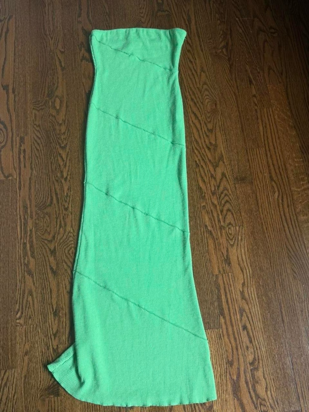 Princess Polly Green Strapless Ribbed Maxi Dress